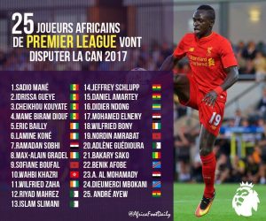 Premier league: Sadio Mane et 24 autres joueurs vont laisser leur club pour aller disputer la Can 2017