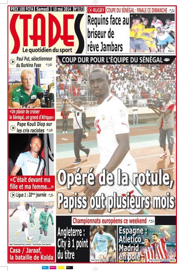 COUP DUR POUR L’ÉQUIPE DU SÉNÉGAL - Opéré de la rotule, Papiss out plusieurs mois