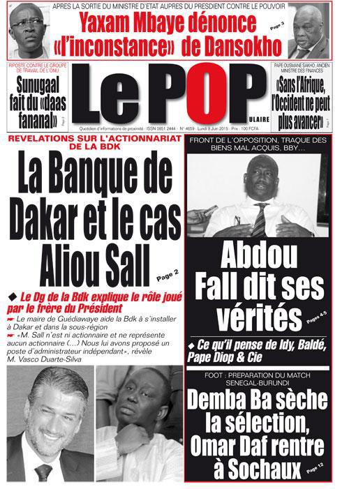 Les précisions du Dg de la Banque de Dakar à propos d’Aliou Sall: "Il n'est pas actionnaire et ne représente aucun actionnaire ni de Bdk, ni de Groupe Bdk, ni de Bdk financial group"