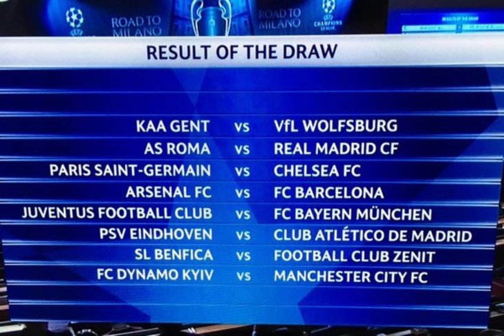 UEFA: Voici le tirage des huitièmes de finale de la ligue des champions