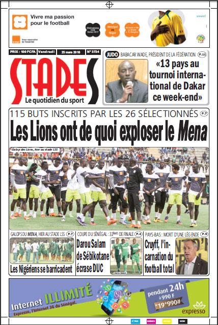 Sénégal/ Niger ce samedi à 19H00 au stade LSS: Les lions pour le carton plein