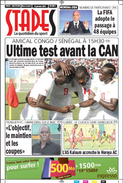 Amical Congo/Sénégal ce mercredi à 15H30: Les diables rouges en dernier festin pour les lions(STADES)