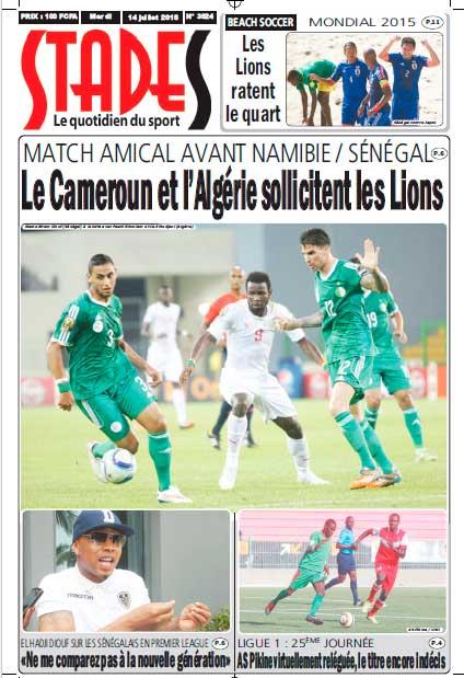 MATCH AMICAL AVANT LA NAMIBIE : Le Cameroun et l’Algérie sollicitent les lions