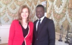 Thione NIANG à l'Elysée avec Valérie Trierweiler, la première dame de France, après une réunion très productive au sujet de sa Fondation Give1Project.